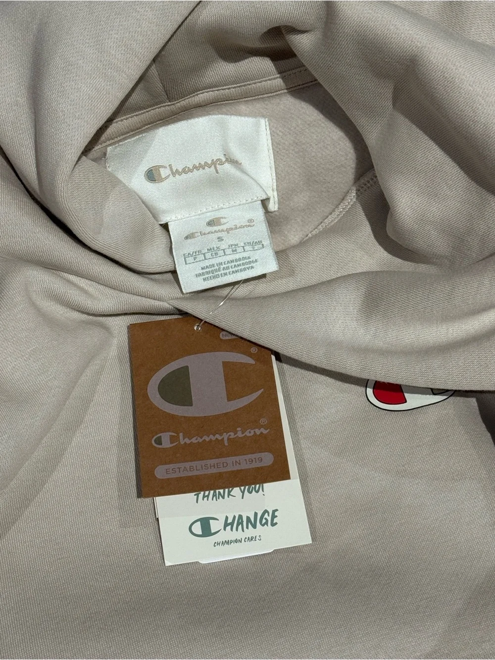Champion Limited Edition Men's Hoodie in Beige  - Size S